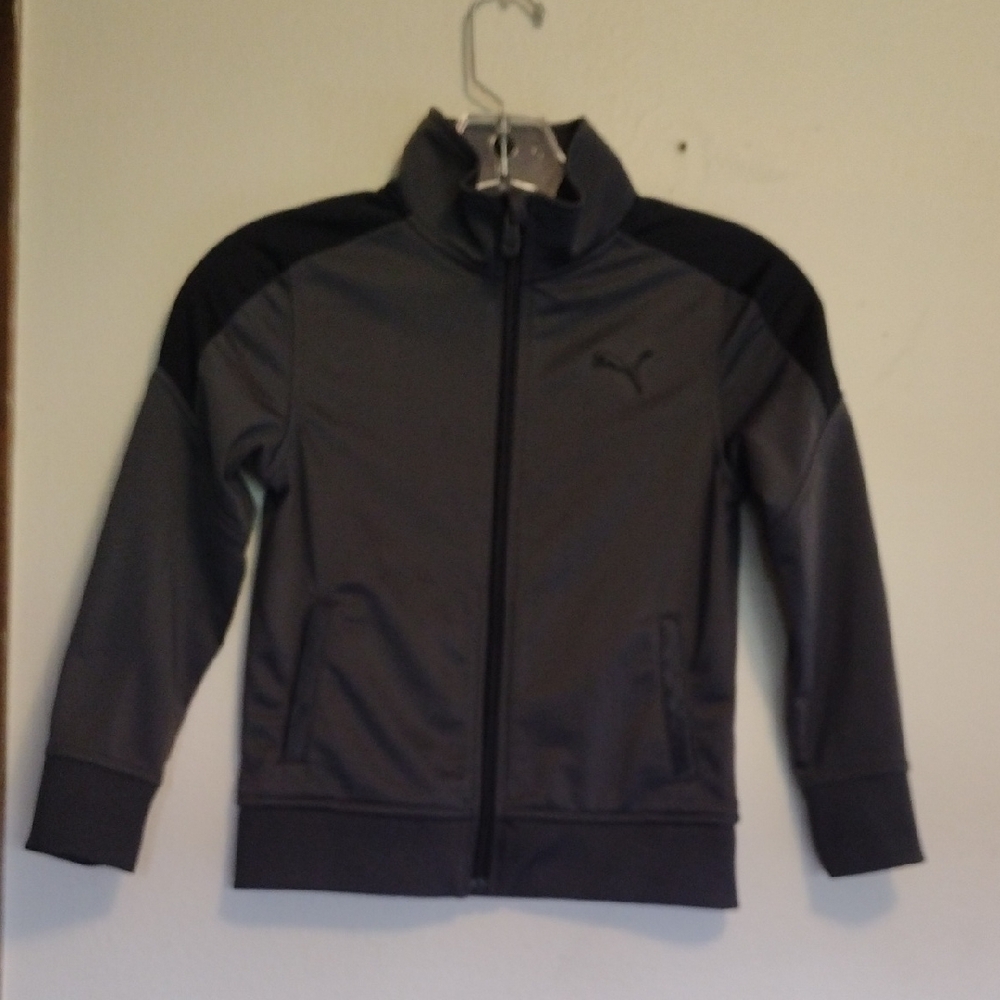 Puma Black and Gray Track Jacket with Full Zipper